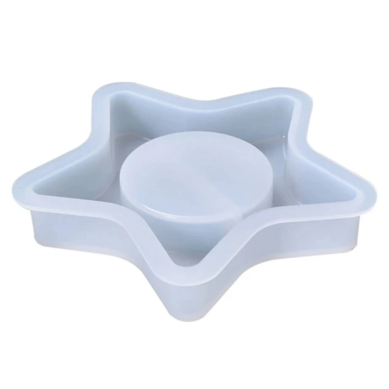 

Crystal Epoxy Mold DIY Drop Glue Irregular Five-Pointed Star Candlestick Table Storage Decoration Silicone
