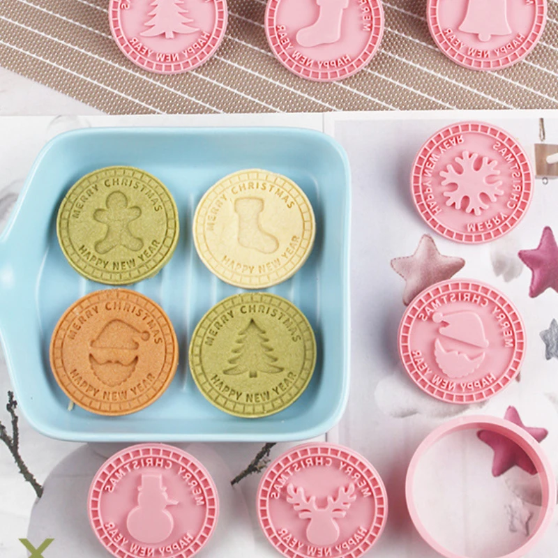 9 шт. 3D рождественские формочки для печенья форма Санта-Снеговик дерево лось