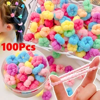 100pcs baby girls colorful small elastic hair bands children ponytail holder kids headband rubber band mini hair accessories