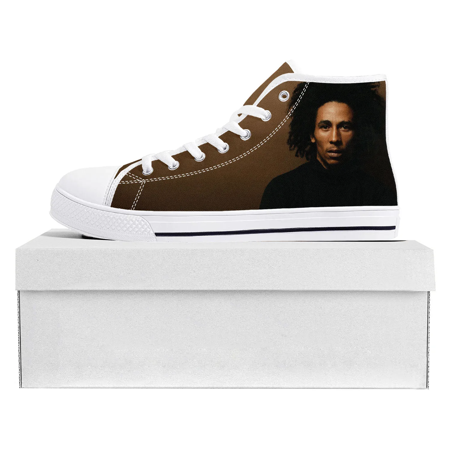 

Высокие высококачественные кроссовки Reggae рок Music Star Bob Marley, мужские и женские подростковые холщовые кроссовки, обувь для пар, обувь на заказ