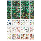 Светящаяся тату-наклейка, мультяшный динозавр, единорог, океан, Русалка, синяя, зеленая, светящаяся Временная поддельная, светящаяся Татуировка-наклейка