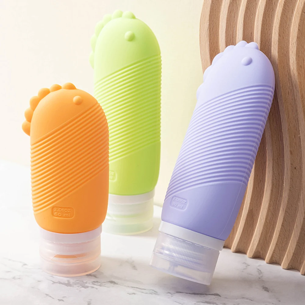 ź 60/90 ml silikonowa butelka podróżna dzielona wielokrotnego napełniania z pędzelkiem balsam do wyciskania tubki pusty pojemnik na próbki