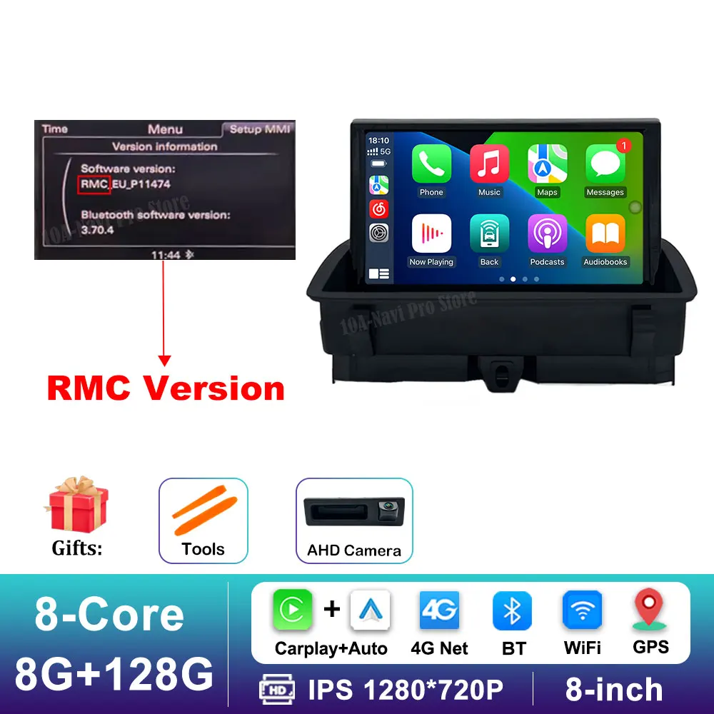 

Для Audi Q3 2011-2018 Android 14 Система BT GPS 4G WiFi 8-дюймовый автомобильный мультимедийный видео-радиоплеер с сенсорным экраном Аудио DSP Стерео