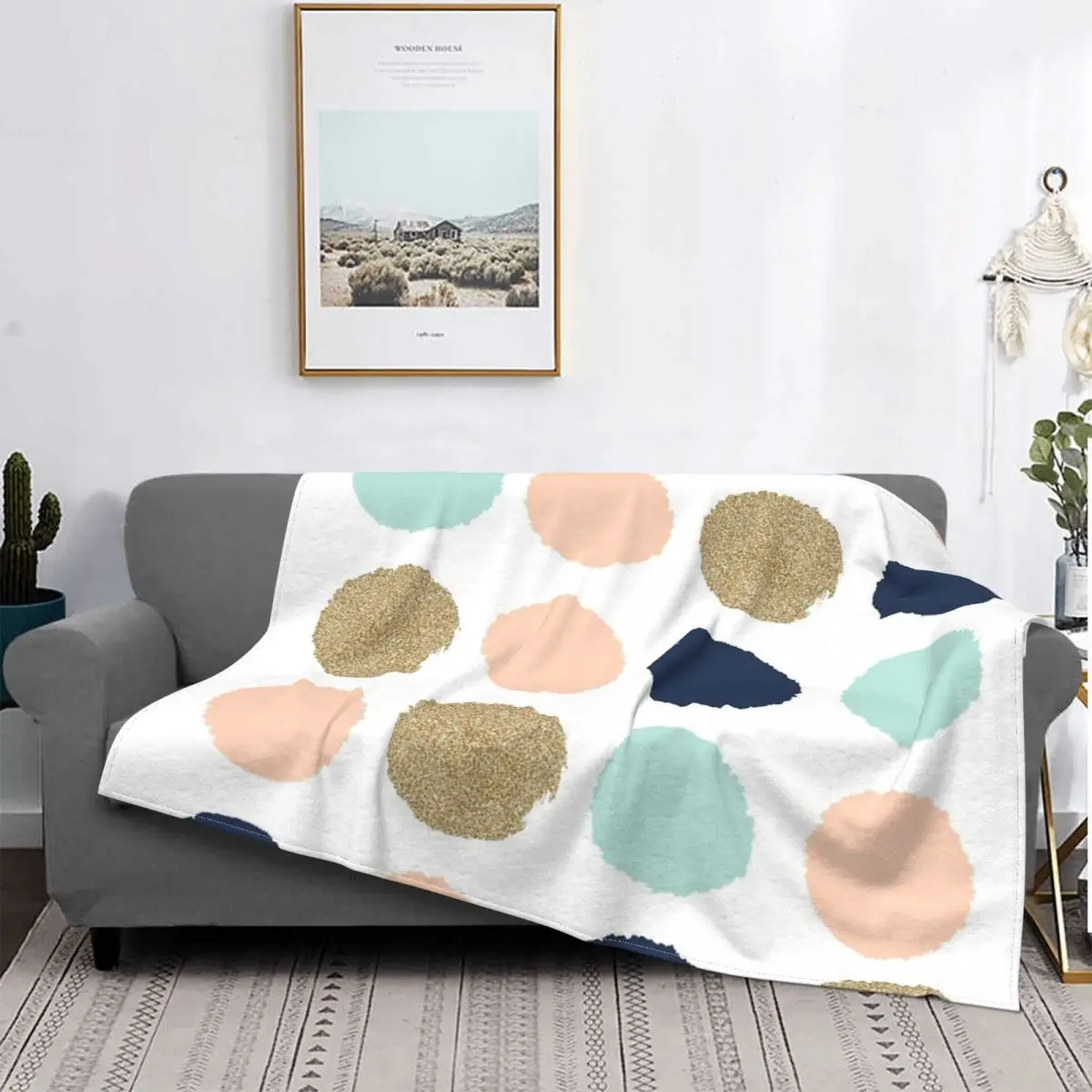 

Wren - Brush Strokes Blanket Bedspread Bed Plaid Throw Anime Plush Hooded Blanket Picknick Blanket