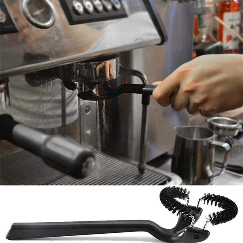 

51 мм/58 мм эспрессо зеркальная головка для кофе с нейлоновой щетиной, Кофеварка, кофемолка, очиститель, Пивоваренная головка, инструмент для чистки