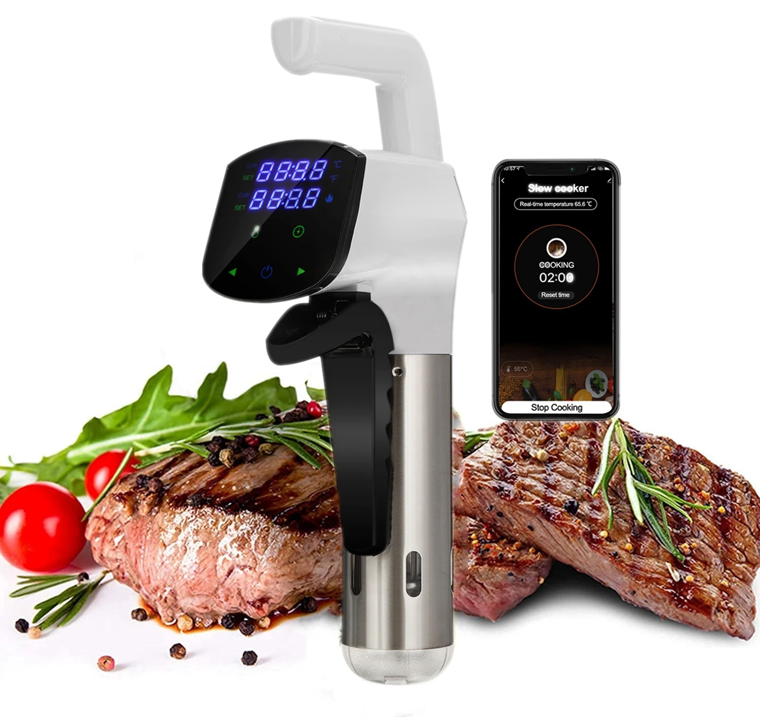 ANYUFA Wifi Slow Cooker Vacuum Sous Vide Cooker 1800W  Thermal Immersion Circulator Machine Temperature Control with LCD Display