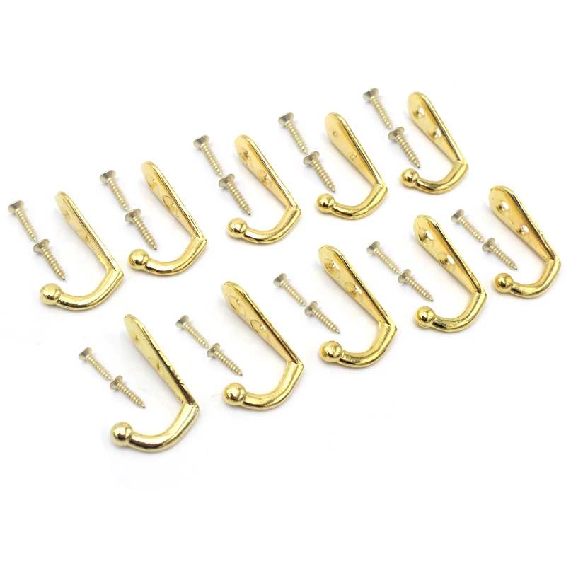 

10pcs/lot Retro Prong Hook Clothes Hanger Door Wall Hooks Key Coat Bag Hat Hanging Hangers Kitchen Bathroom Organizer Holder
