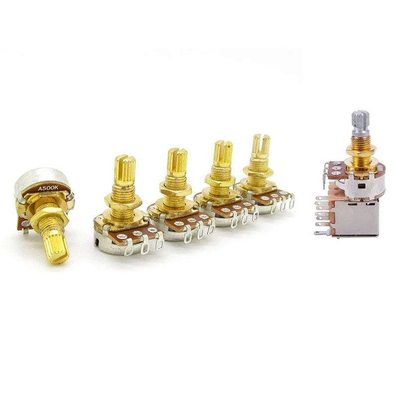 

HOT 6 Pcs Guitar Potentiometer A500K, 5 Pcs A & 1 Pcs B