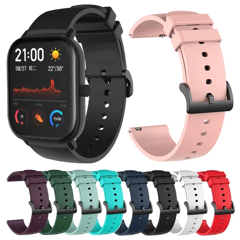 

20mm Watch Band For Xiaomi Huami Amazfit GTS/GTS 2 3 Silicone Bracelet Strap for Huami Amazfit Bip Lite/Bip U/Pop Pro