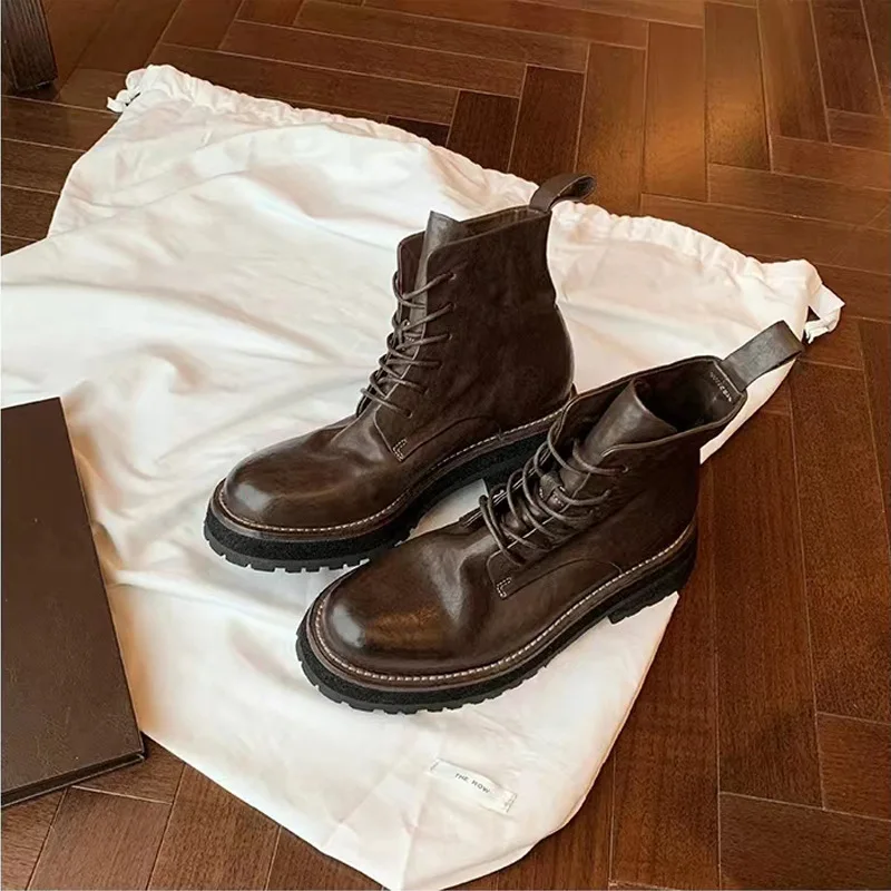 

Брендовые женские резиновые ботинки, зимняя обувь с круглым носком, на шнуровке, сапоги на платформе, модная непромокаемая обувь для верховой езды на среднем каблуке, Подлинная 2