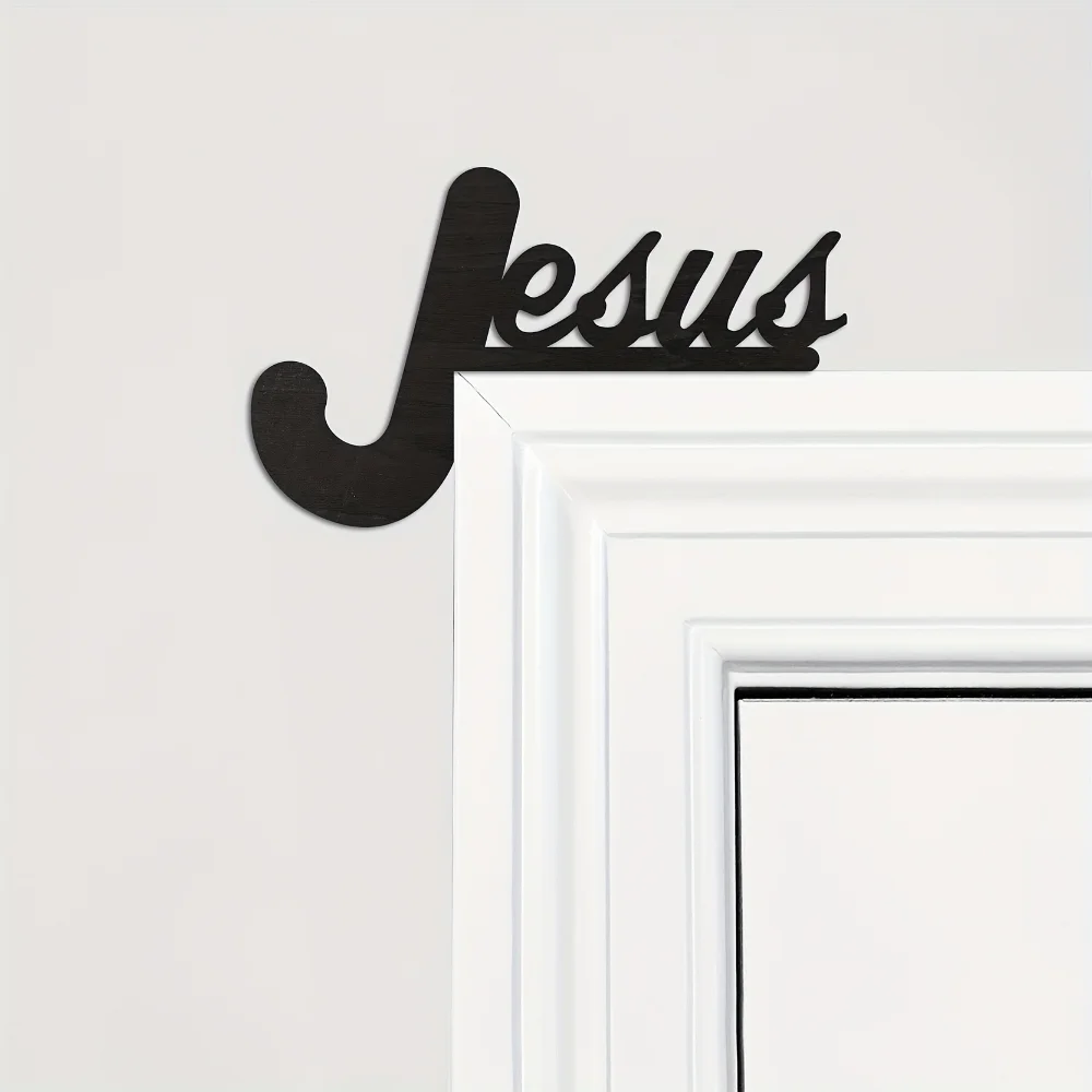 Черная деревянная рамка для двери с Иисусом 1 шт.