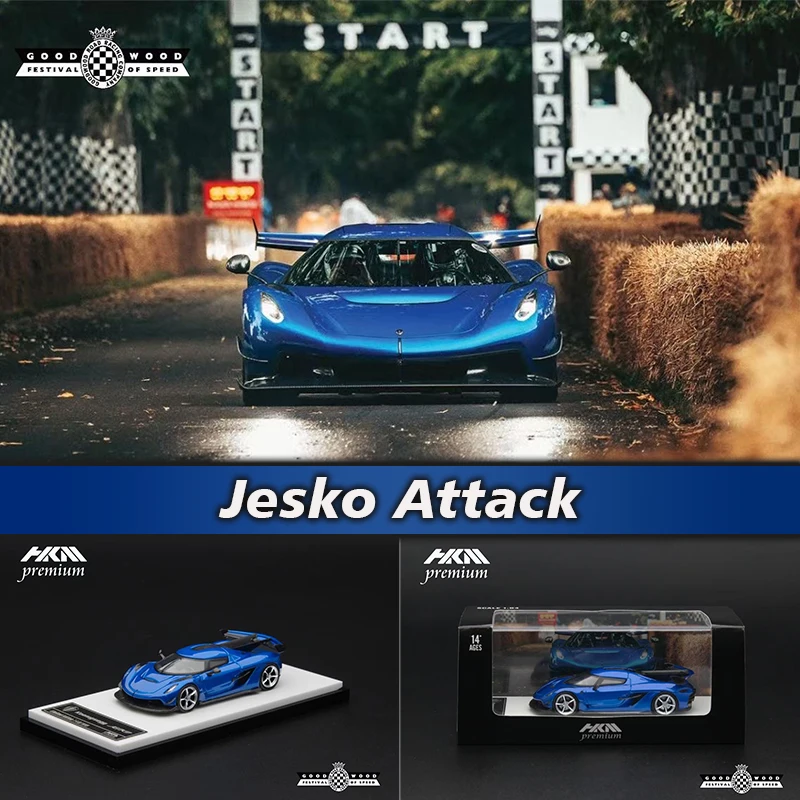 

** Предварительная продажа ** HKM 1:64 Jesko Attack Goodwood металлик синий литый под давлением модель автомобиля коллекция миниатюрных игрушек машинок