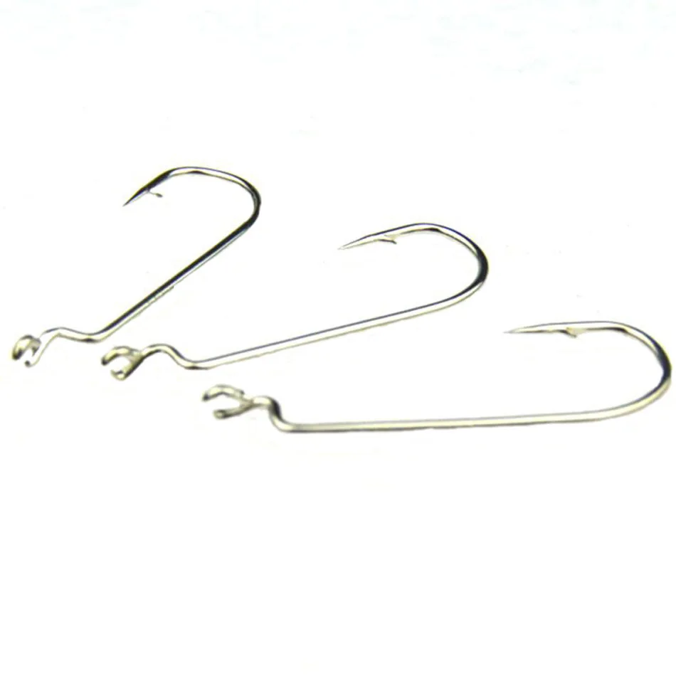 10 Pcs 2.8/3.5/4/4.5 cm High-carbon Steel Barbed Fishhooks Narrow Web Crank Hook With Long handle Silver Barb For Sea Bass |