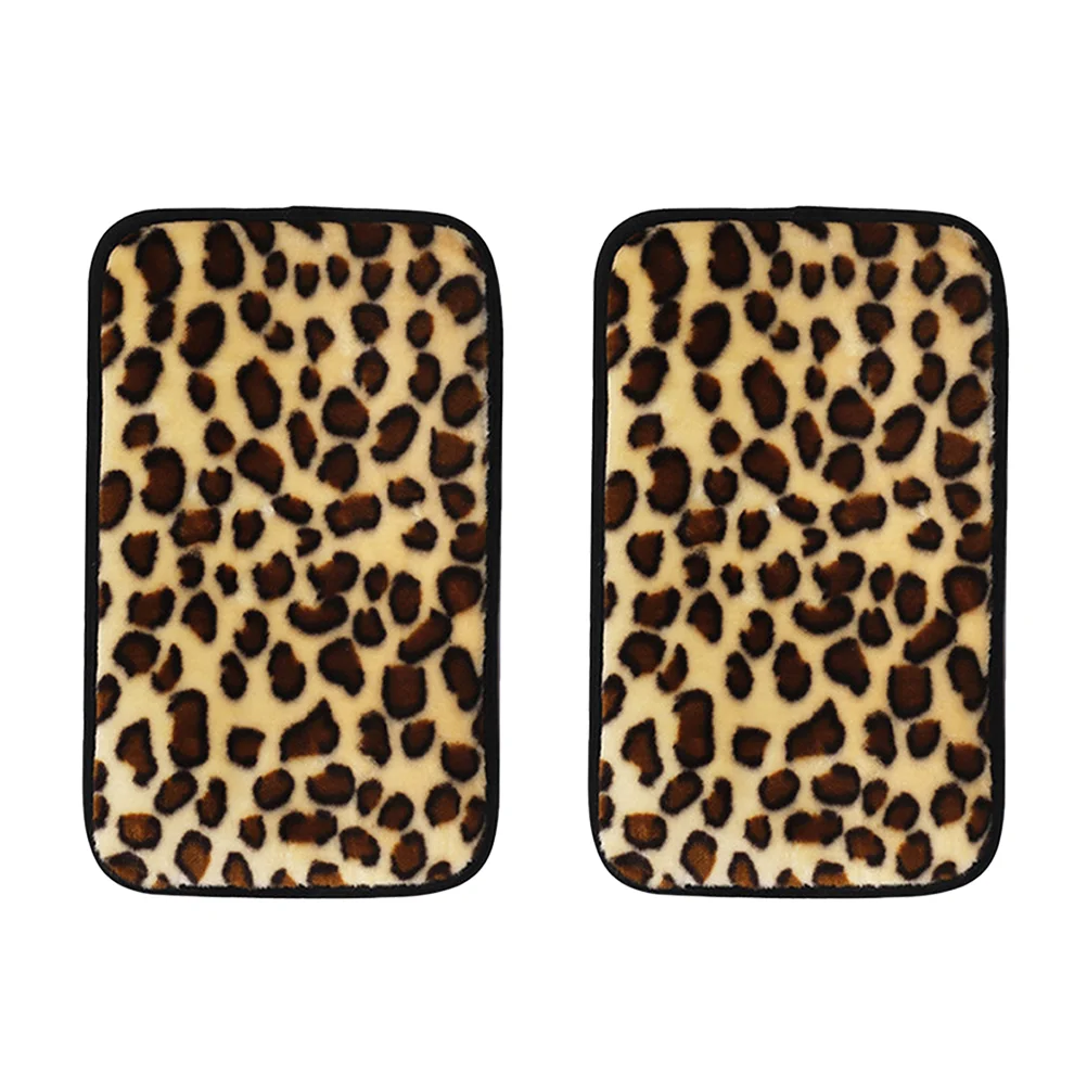 

2 Pcs Car Armrest Universal Console Plush Cover Door Protector Pad Cushion Portable