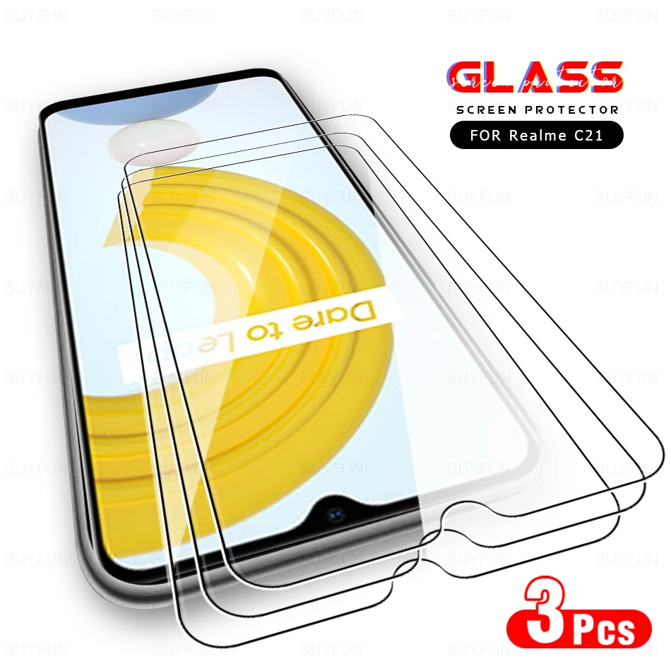 

3pcs tempered glass for realme C21 C20 C17 C15 C12 C11 C3 screen protector on real me c 21 20 17 15 12 11 3 safty protect film