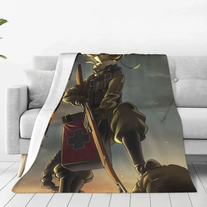 

Youjo Senki Anime Knitted Blanket Fleece War Manga Ultra-Soft Throw Blankets for Bed Bedroom Quilt