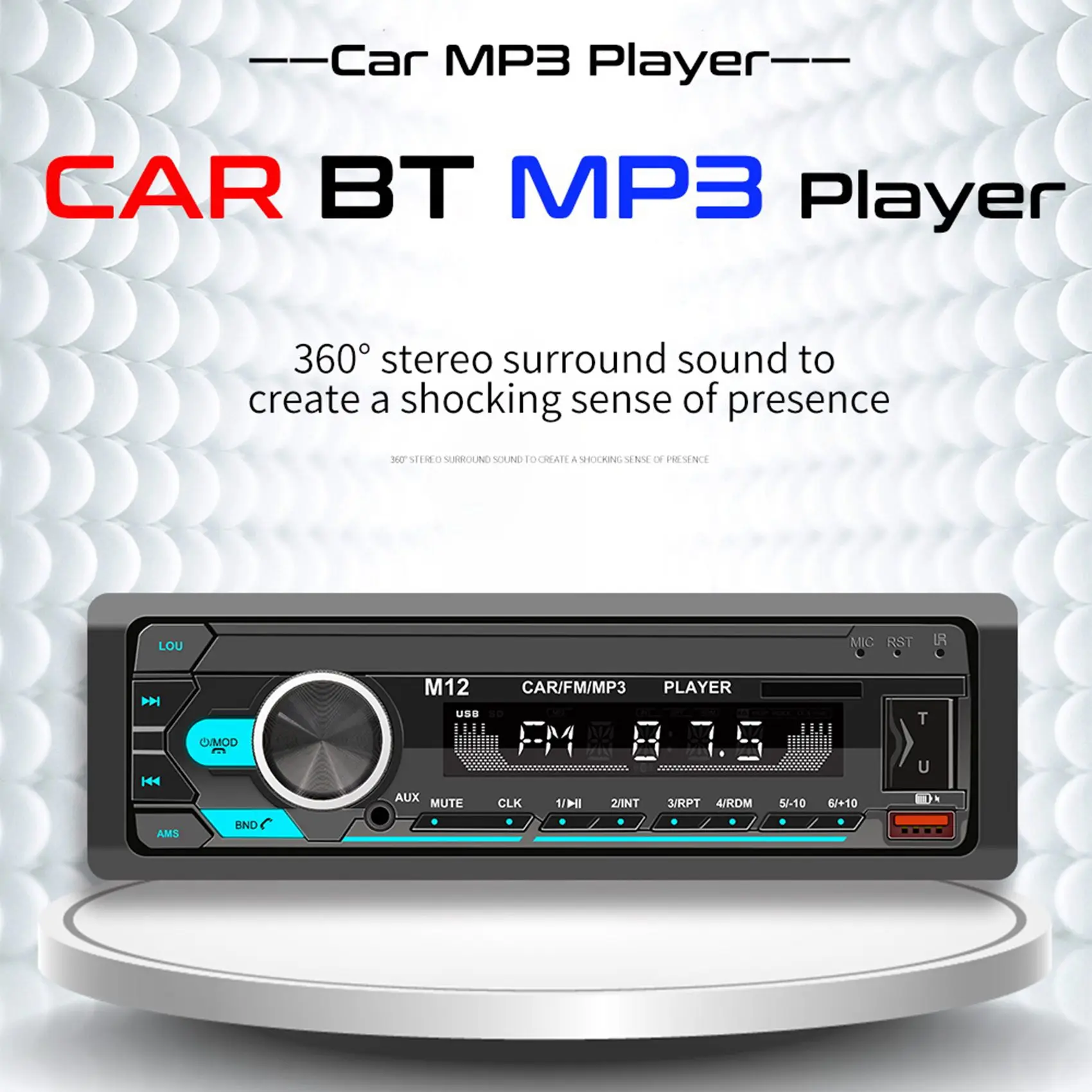 

1Din Car Radio Stereo FM Aux Input Receiver SD TF USB 12V In-Dash 60Wx4 MP3 Autoradio Multimedia Player Stereo Player