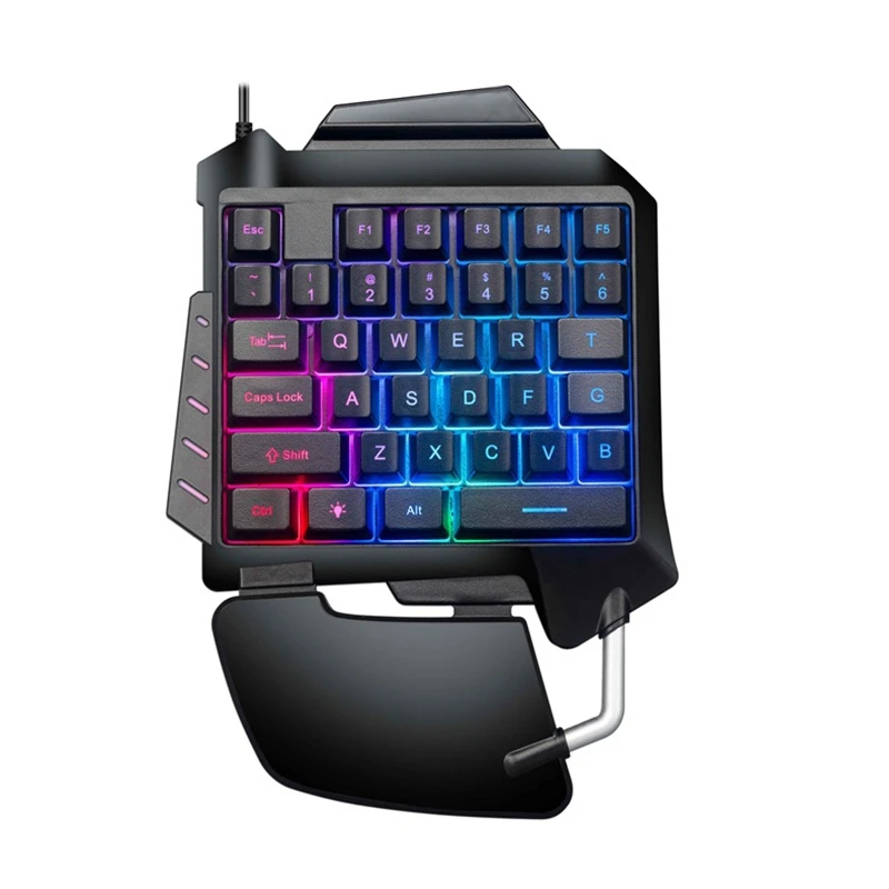 

Клавиатура для одной руки, игровая мышь RGB + игровая клавиатура, 35 клавиш, быстрая левая мини-клавиатура для мобильных игр