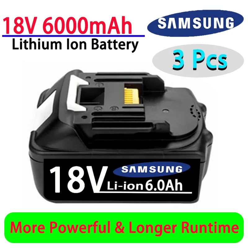 

2022 New 100% Original For Makita 18V 6Ah Rechargeable Power Tools Battery With Charger Li-ion Replacement LXT BL1860B BL1850