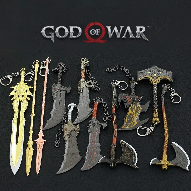 

God of War WeaponBlade of Olympus Zeus Kratos Game Keychain Katana Sword Real Steel Samurai Game Blades of Chaos Weapon Kid Toys