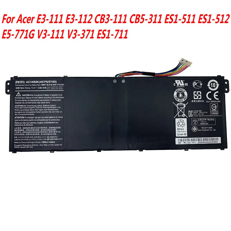 

Original AC14B8K 4ICP5/57/8 Laptop Battery For ACER A517-51 AN515-52-76SR A715-72G A715-71G A515-51GNITRO 5 AN515-52 series V13