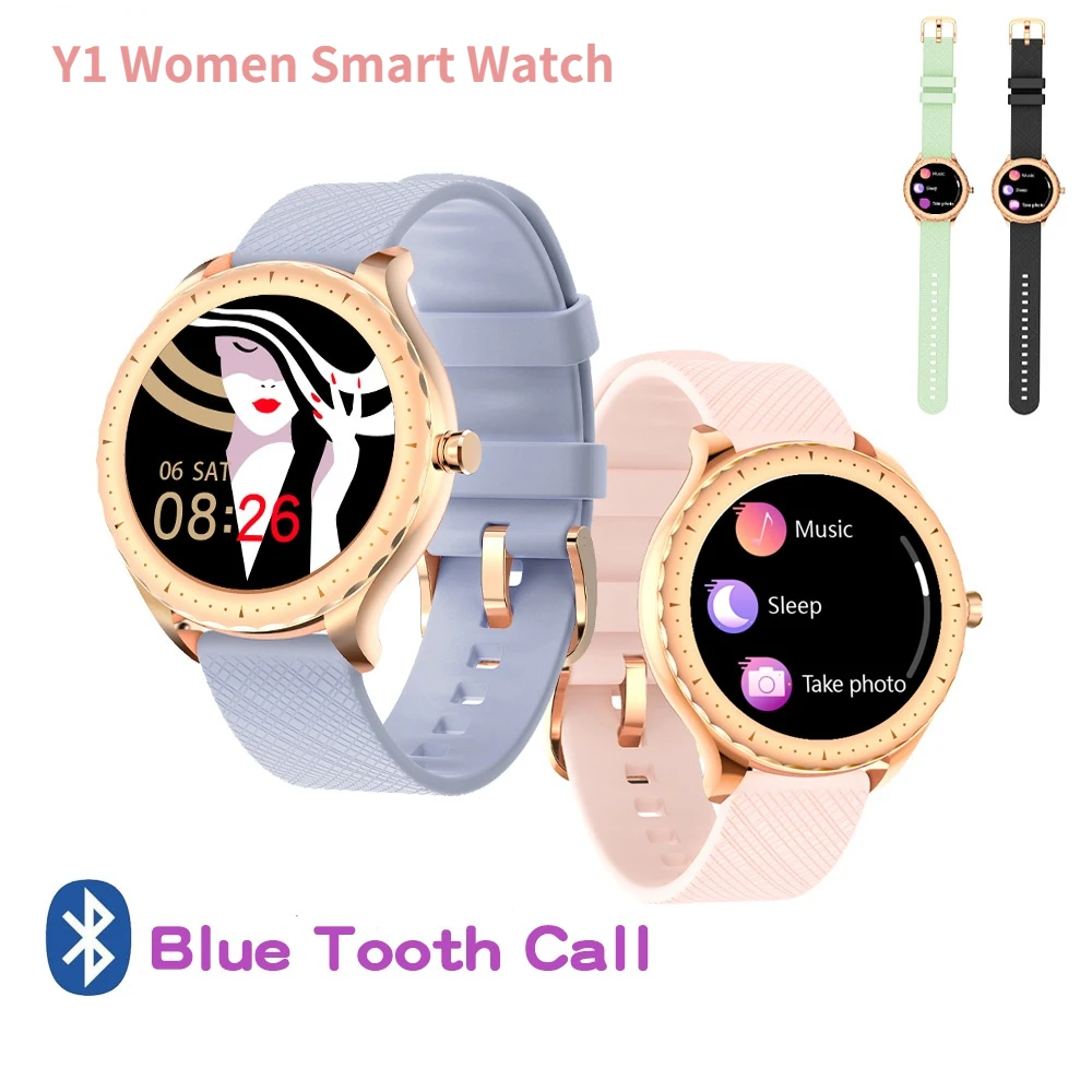

Y1 Blue Tooth Call Lady Smart Watch Blood Pressure Heartrate Detection Woman Full screen touch Female Girl Gift Smartwatch