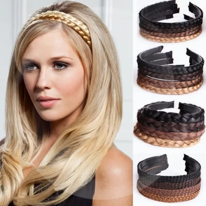 

Synthetic Wig Twist Braided Hair Bands Fashion Braids Hair Accessories Women Bohemian Nature Headband Stretch for Party