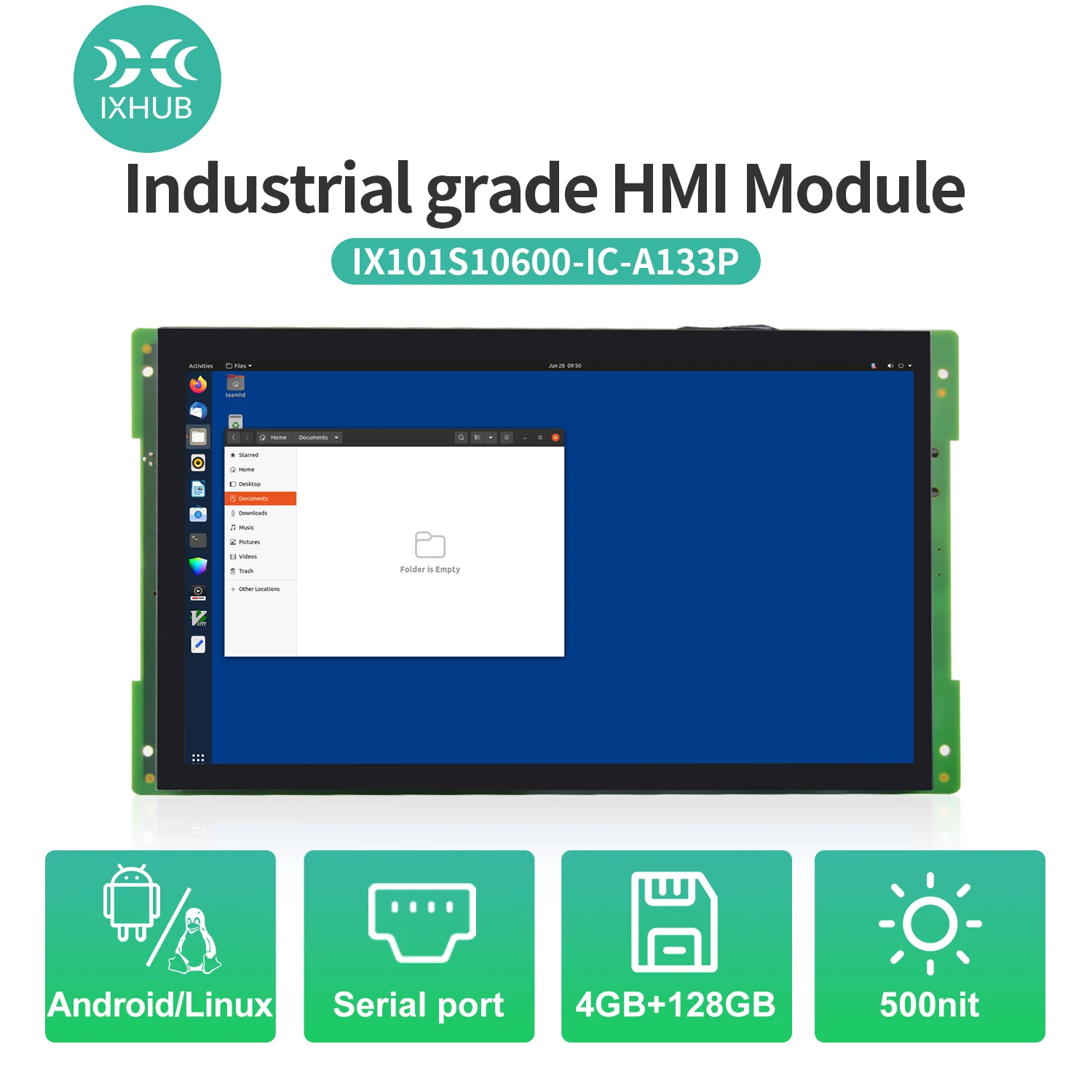 IXHUB HMI 7-дюймовая 1024*600 Коммерческая емкостная сенсорная панель с Сетевым модулем
