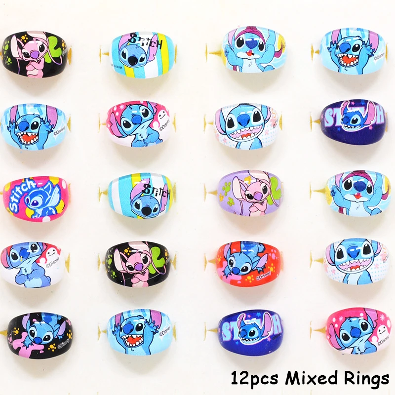 12 Disney Series Смешанные кольца мультики сшитые принты детские вечеринки маленькие