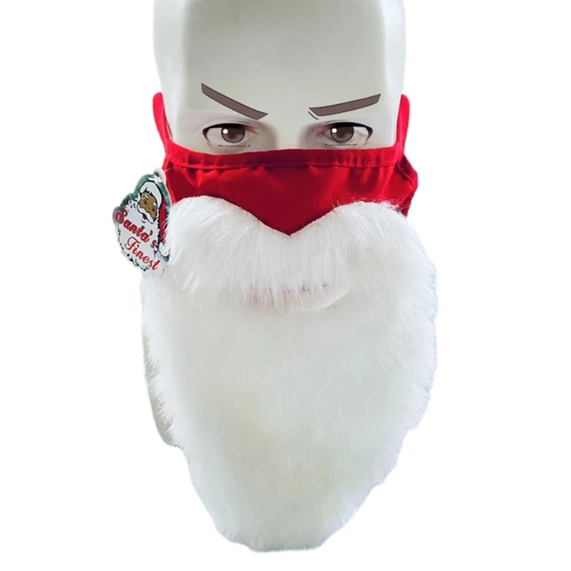

Santa Beard Mask Encasesd Face Mask Funny Bearded Holiday Costume for Adult