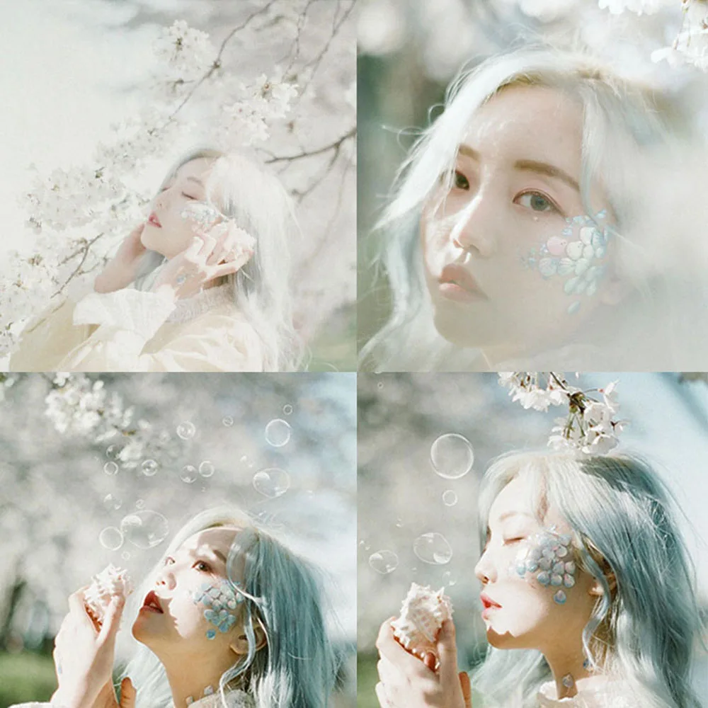 DIY блестящая пудра вспышка Русалка чешуя рыбья ракушка блестки угловые наклейки