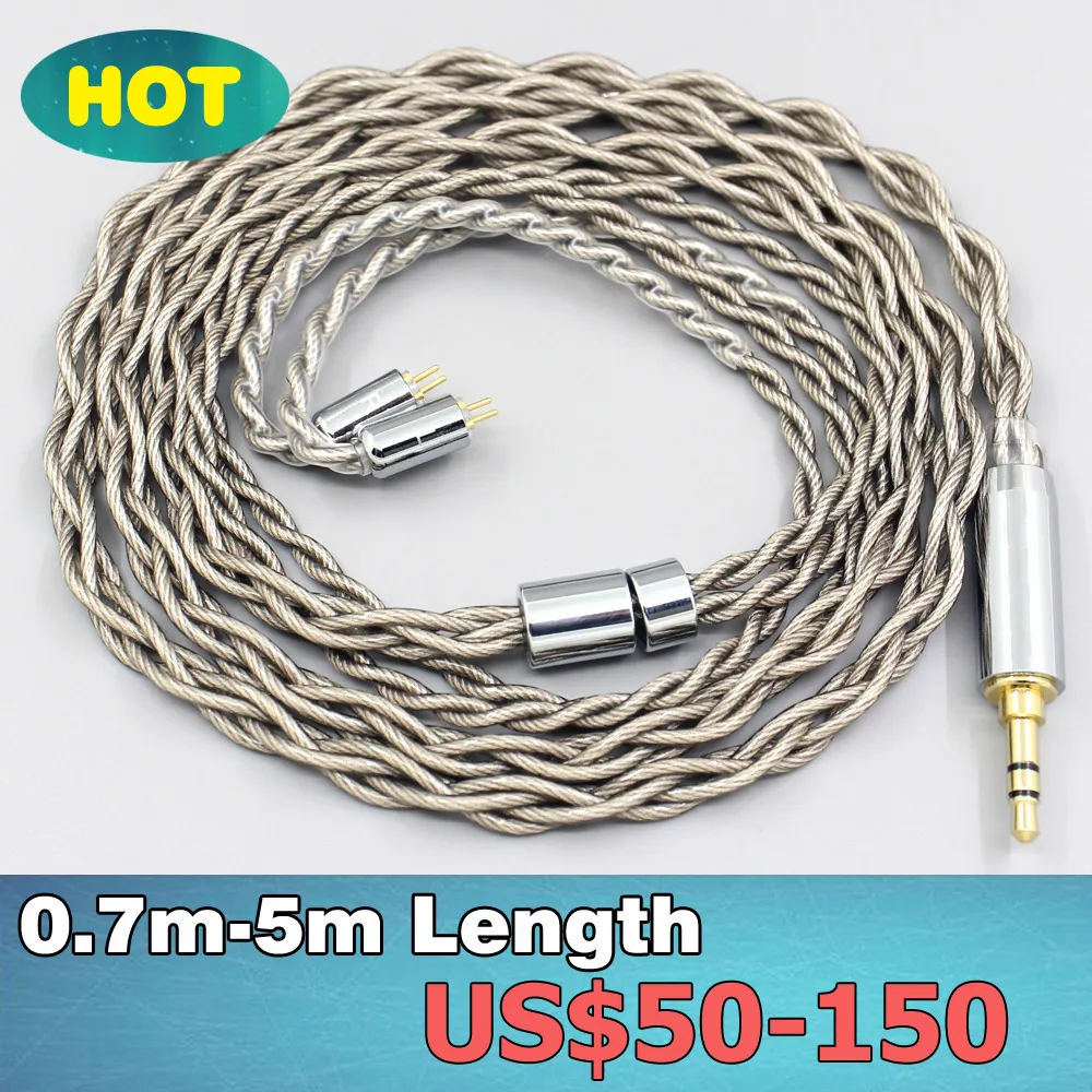 99% Pure Silver + Graphene Silver Plated Shield Earphone Cable For 0.78mm Flat Step JH Audio JH16 Pro JH11 Pro 5 6 7 BA LN007937