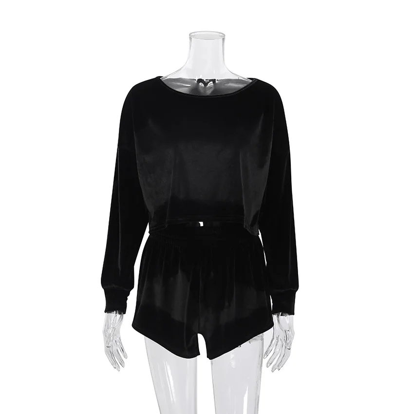 Elegant Women Pyjamas Set For Autumn Spring Fashion Two Pieces Sleepwear Homewear Velvet Pajamas For Women Home Cloth