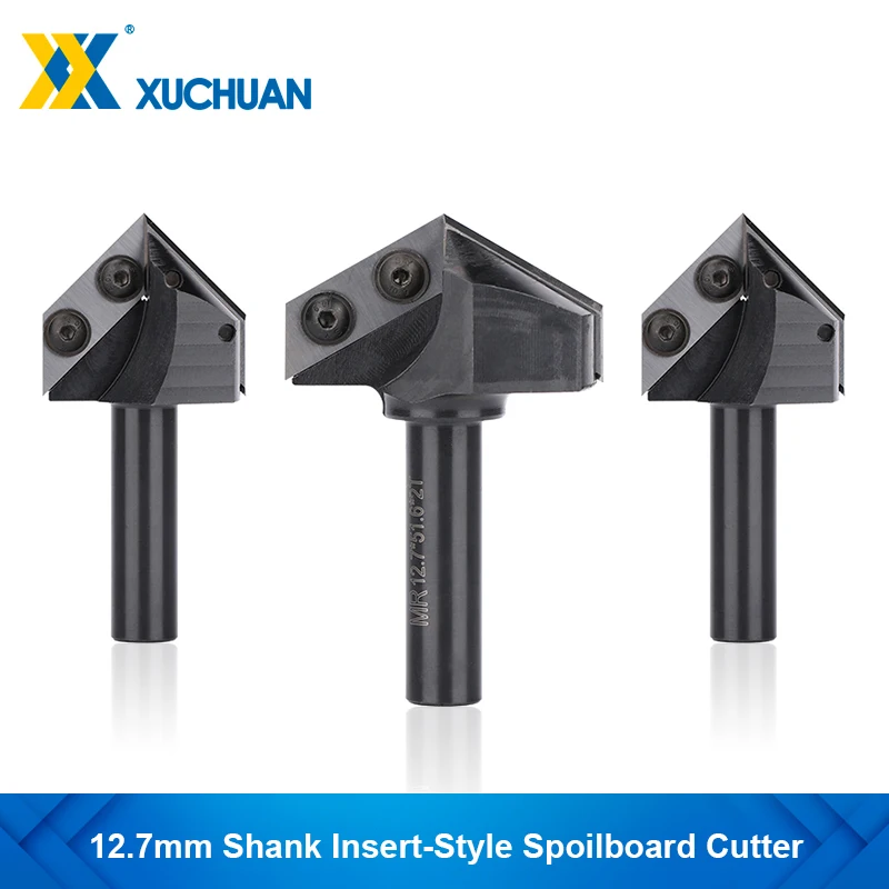 V Slot Wood planer bit 90 Degrees 1/2 Shank Spoilboard Surfacing Router Bit with Carbide Insert,Wood Milling Cutter