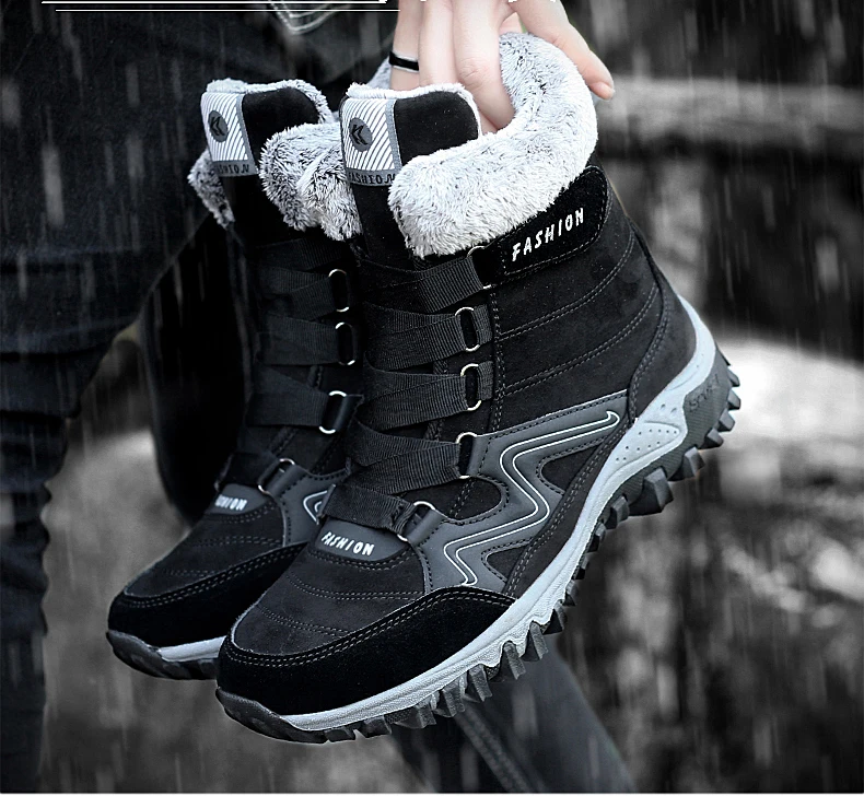 

Ankle Boots Flat Shoes 2022 Brand New Fashion Suede Leather Winter Warm Plush Women's Boots Waterproof 34-46 Women Snow Boots