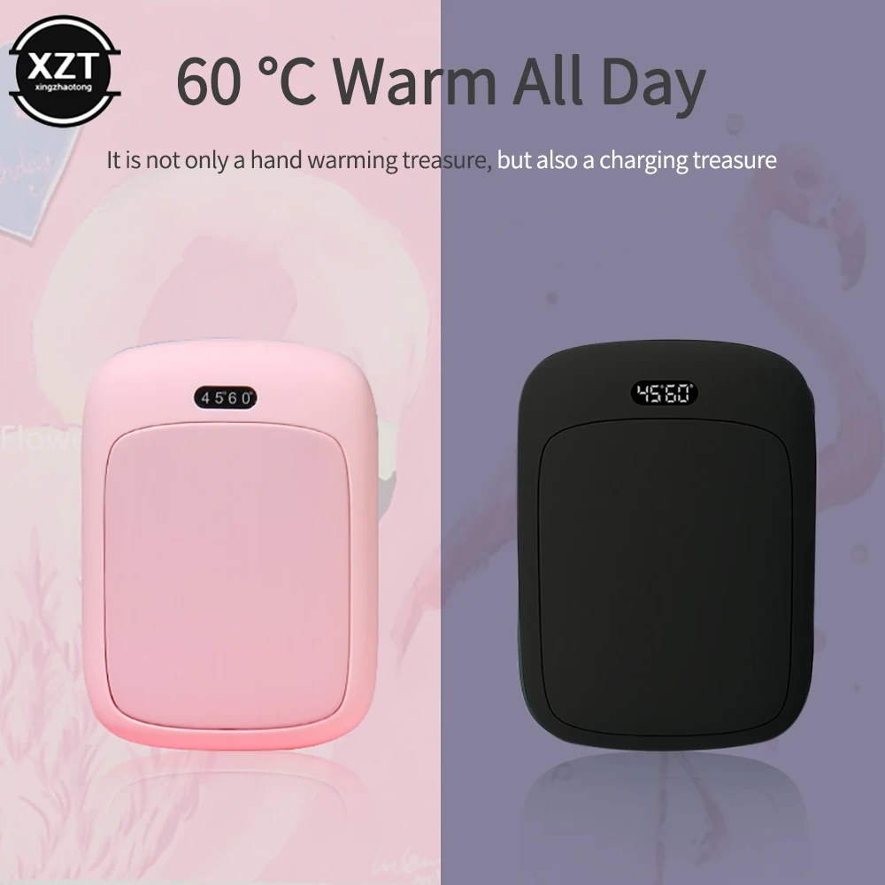 Rechargeable Winter Portable Mini USB Hand Warmer Pocket Mobile Power Hands Warmer 2400mAh Double-sided Quick Heating Outdoor