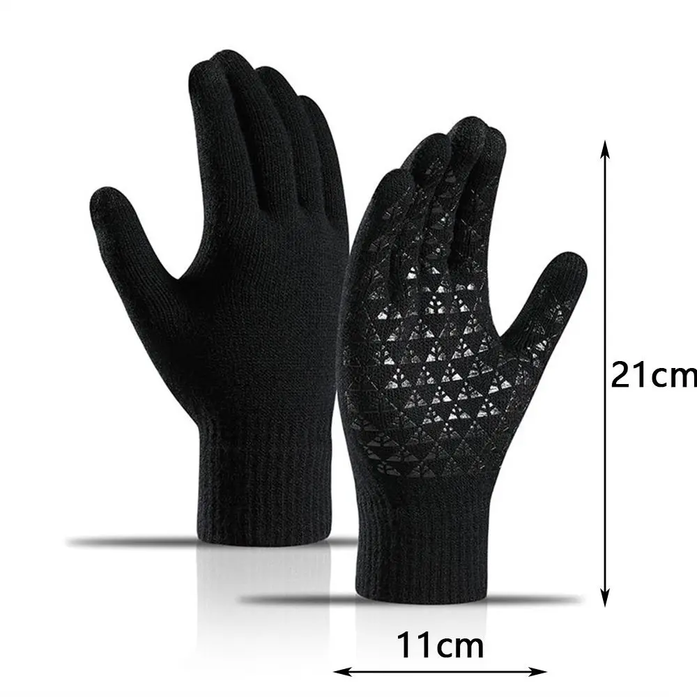 Winter Men Knitted Gloves Touchscreen High Quality Male Mitten Thicken Warm Wool Cashmere Solid Men Business Gloves Keep Warm images - 6