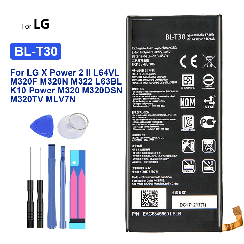 

BL-T30 Battery For LG X Power 2 II Power2 L64VL M320F M320N M322 L63BL K10 Power M320 M320DSN M320TV MLV7N Mobile Phone Bateria