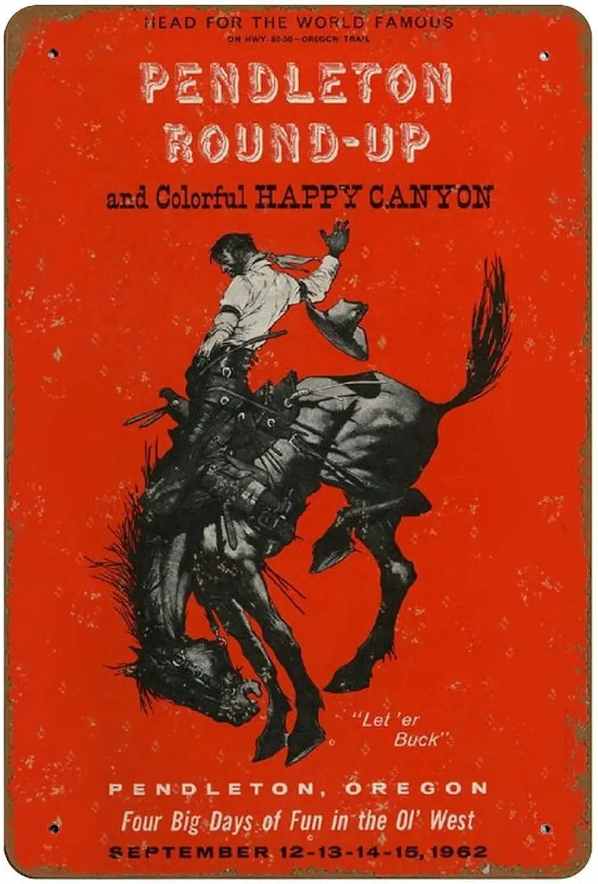 Pendleton Round Up Rodeo Винтажный постер Новинка Горячий кофе Металлические жестяные