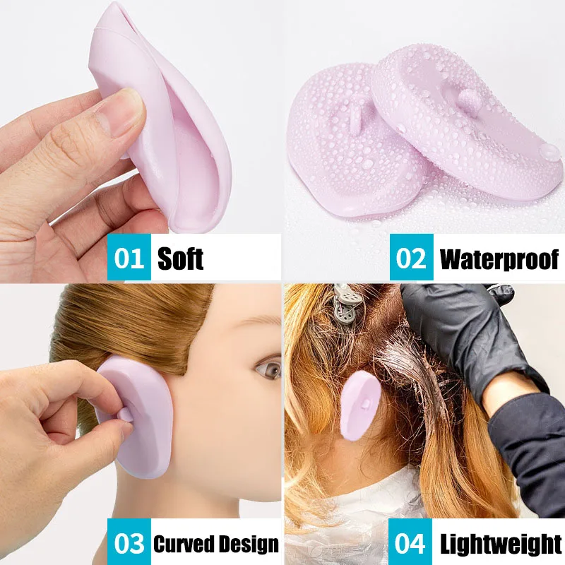 

1 Pair Ear Protector Cover Soft Earmuff Waterproof Dye Hair Bake Oil Ear Silicone Cover Profession Salon Barber Hairstyle Supply