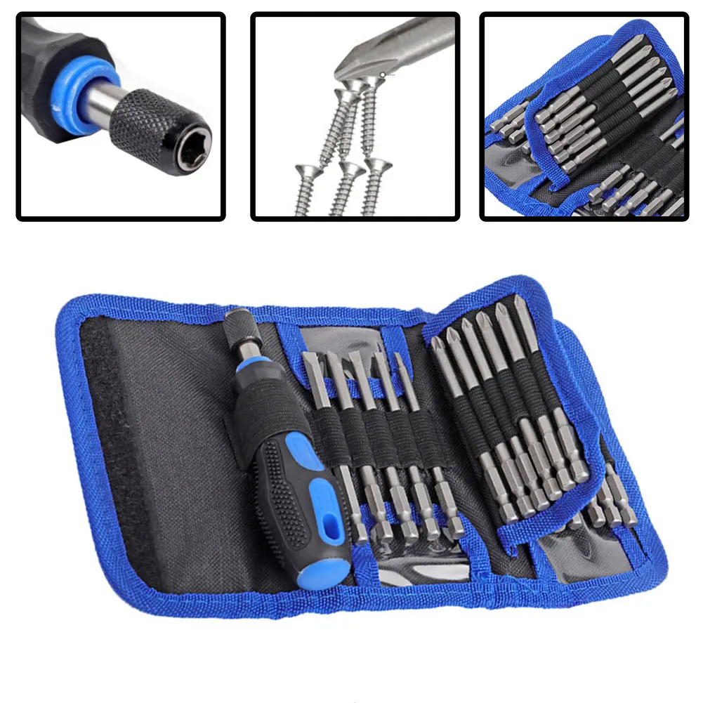 

24PCS 100mm Long Screwdriver Bit Set Quick Release Magnetic Bit Holder Adapter