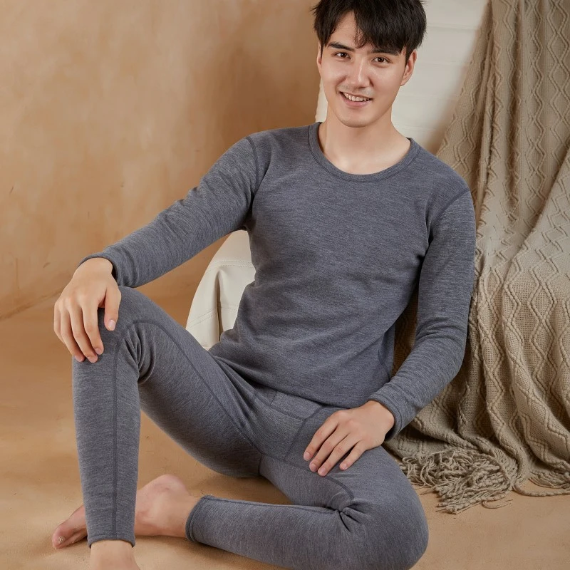 

Winter new wholesale autumn clothes autumn pants set men's heating velvet plush thick camel down thermal underwear