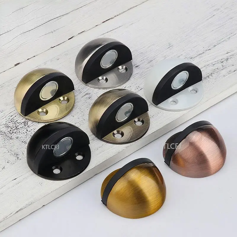 

Stainless Steel Rubber Doorstop Door Frame Grab Floor Nail-free Doorstop Magnetic Door Stopper Punch-free Sticker Hidden