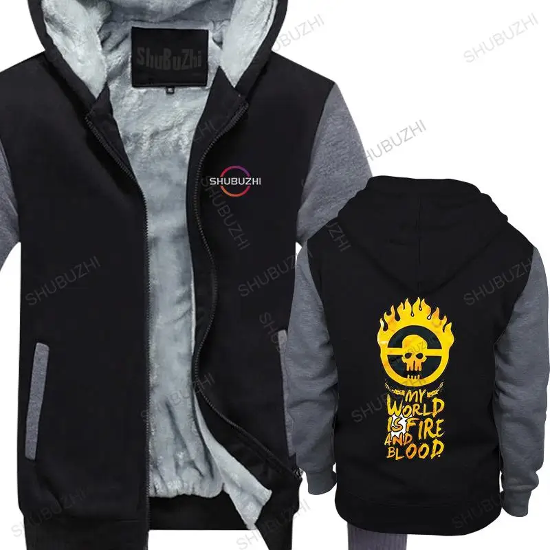 

men's thick hoodies Mad Max Fury Road My World is Fire and Blood black printed sweatshirt FN male shubuzhi cotton warm coat