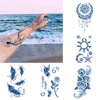 semi permanent waterproof temporary tattoos sun star moon body art tattoo sticker full fake tatoo women men