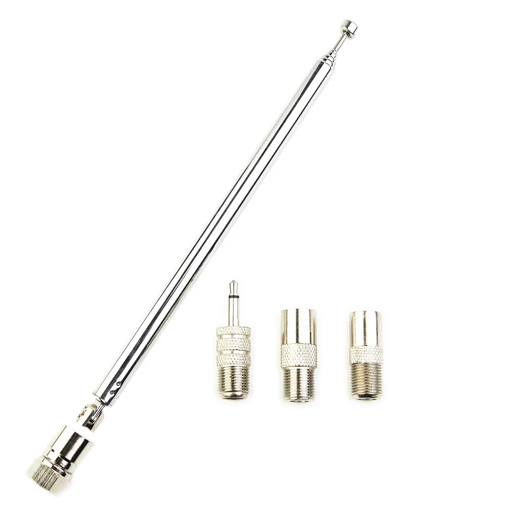

1 Pc Telescopic DAB FM Radio Aerial W 3 Adapter HiFi AV Receiver Mini System FM Radio Antenna Automobile Accessories