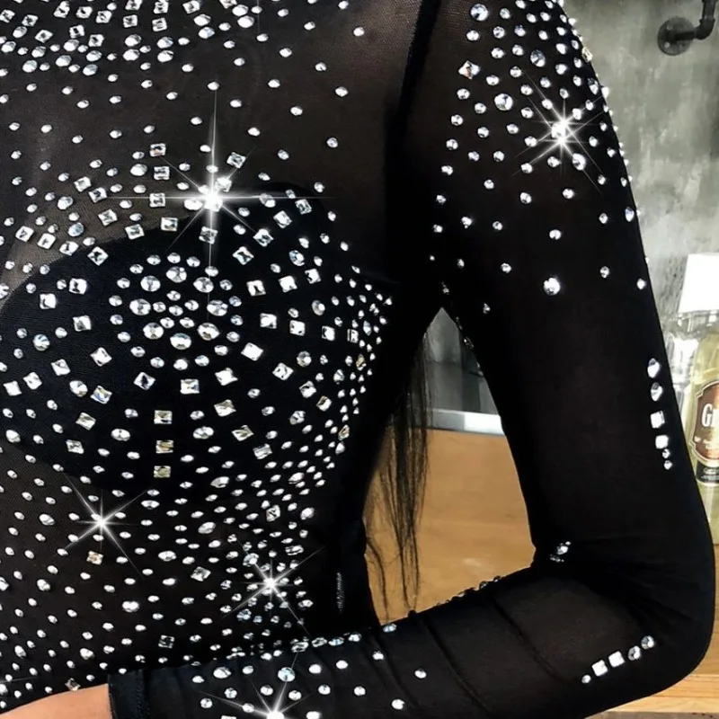 Женское осенне-зимнее Новое модное элегантное однотонное боди с круглым вырезом