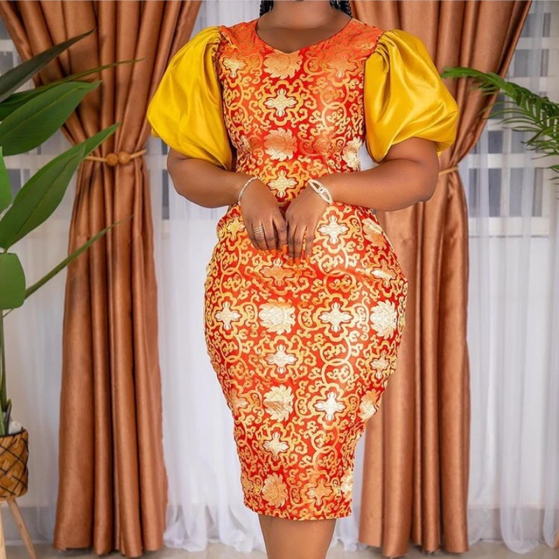 Женское винтажное платье-карандаш с коротким рукавом и принтом |