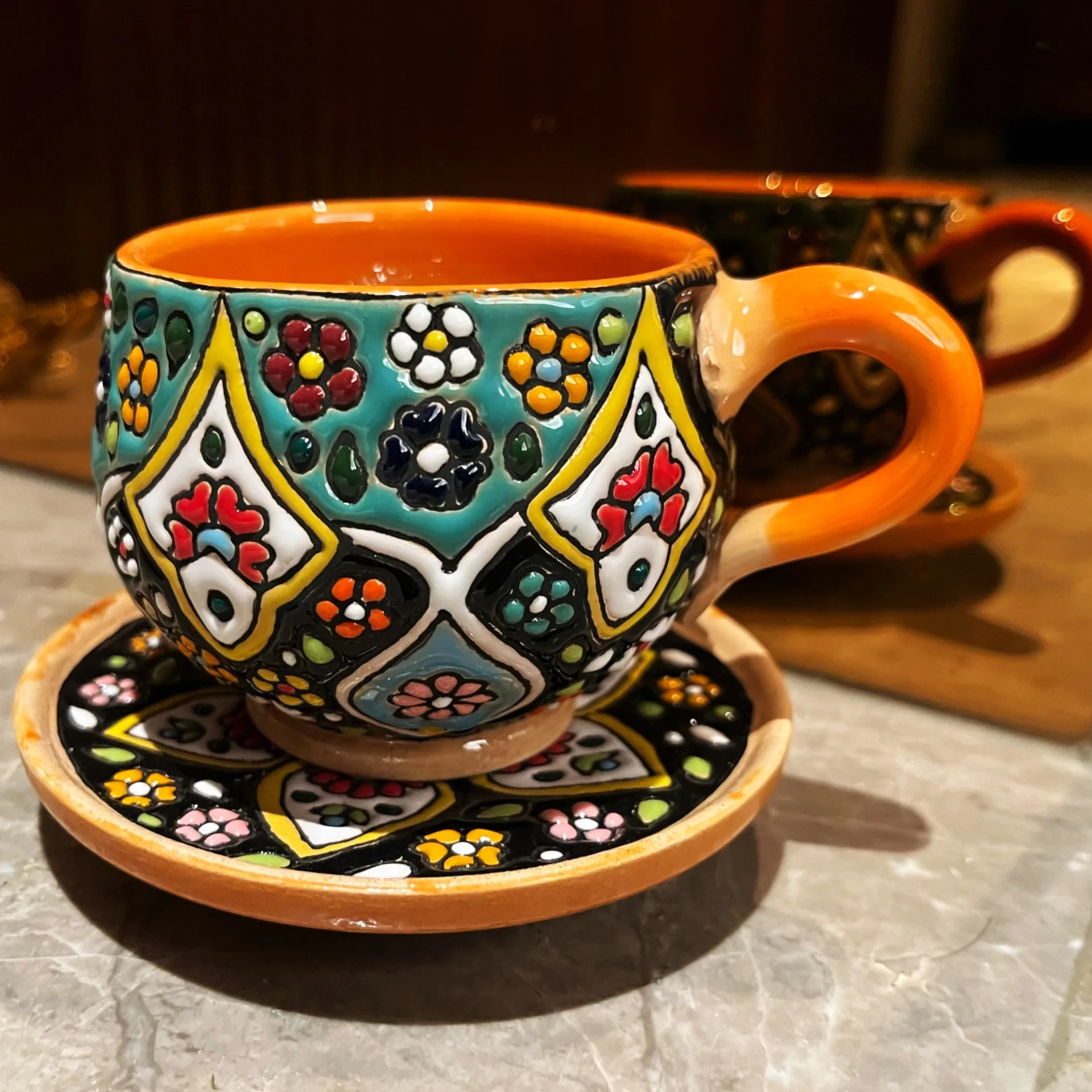 

Iranian Hand-painted Coffee Cup Y043 Household Ceramic Afternoon Tea Cup Coffee Cups