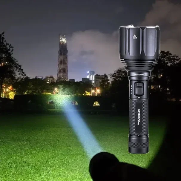 Фото Тактический фонарик 1100 м, 1200 люмен, фонарик Nextorch P82, высокомощный фонарь для охоты №1